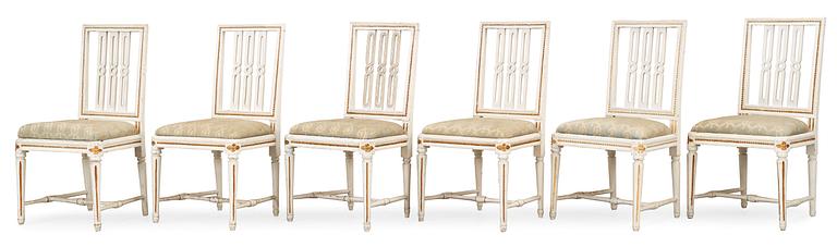 Six Gustavian chairs by A. Hellman.