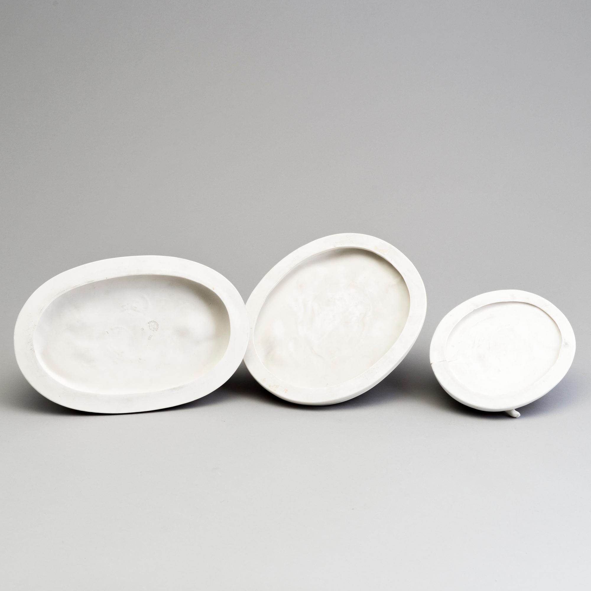 THREE PARIAN GROUPS, Gustafsberg, early 20th century.