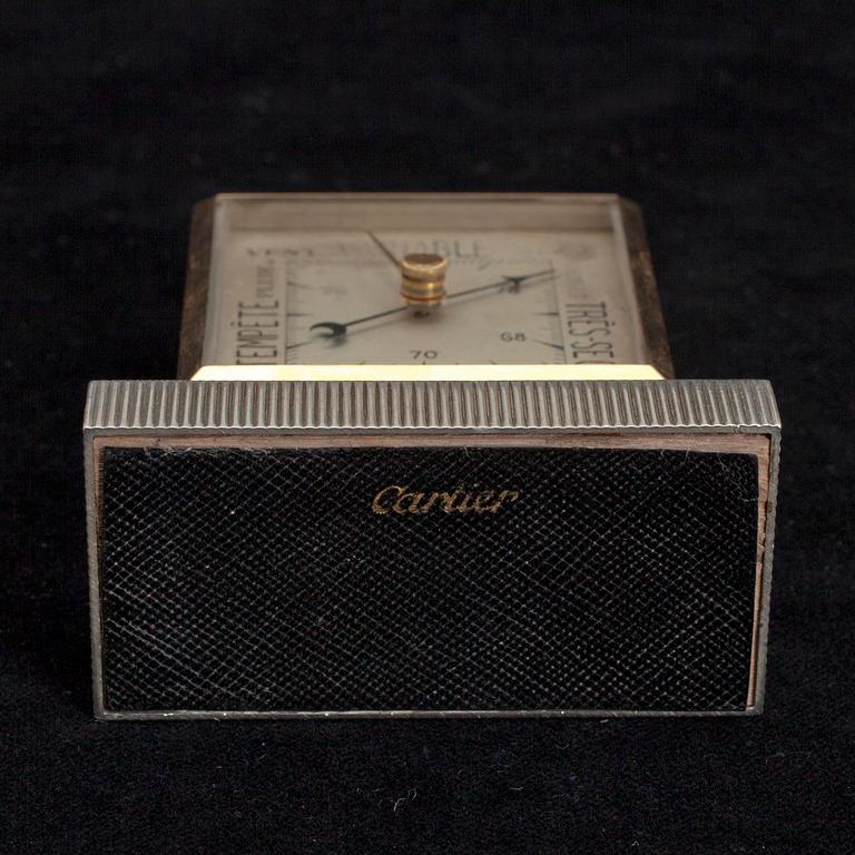 CARTIER BAROMETER, silver, guld. Frankrike 1930-t.