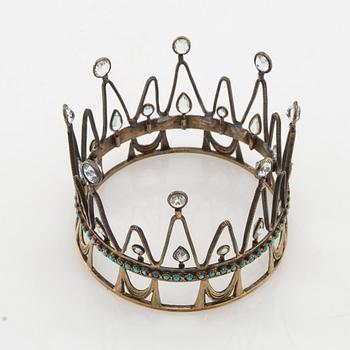 Bride's crown of gilded silver with turquoises and colourless stones, Stockholm 1936.