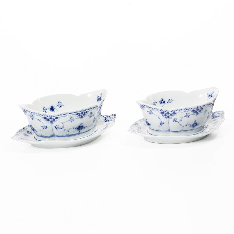 Royal Copenhagen, servisdelar 4 st, "Musselmalet", Danmark.
