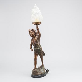 A zinc table lamp early 1900's.