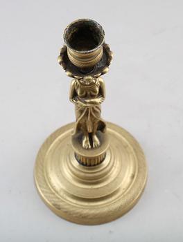 LJUSSTAKE, brons, sengustaviansk, sent 1700-tal.