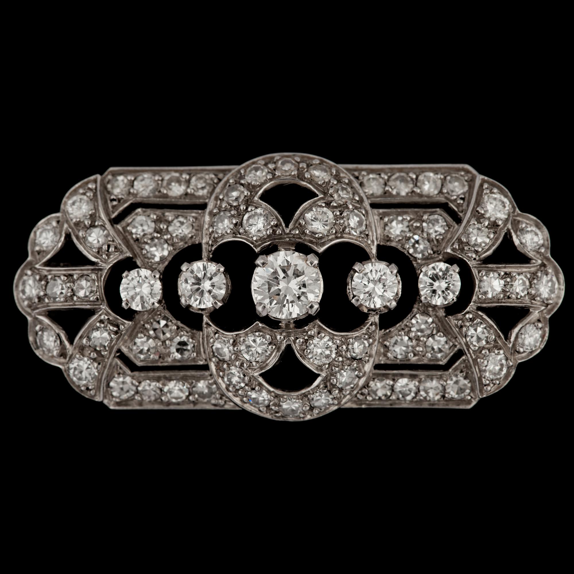 BROSCH, gammalslipade diamanter, tot. ca 2.50 ct.