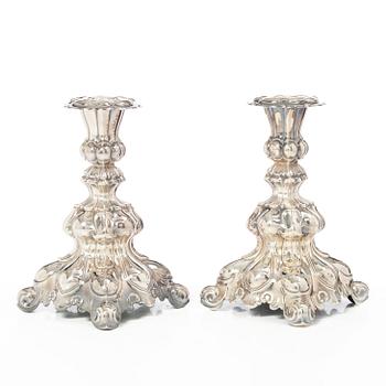 A pair of Norwegian silver candlesticks, mark of Th Marthinsen, Tönsberg,  mid-20th century.