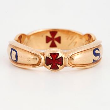ORDENSRING, 18K guld och emalj.