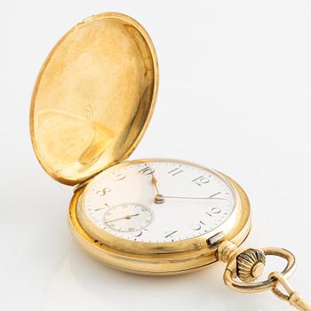 Omega, pocket watch, 18K gold, 18K gold chain, 51 mm.