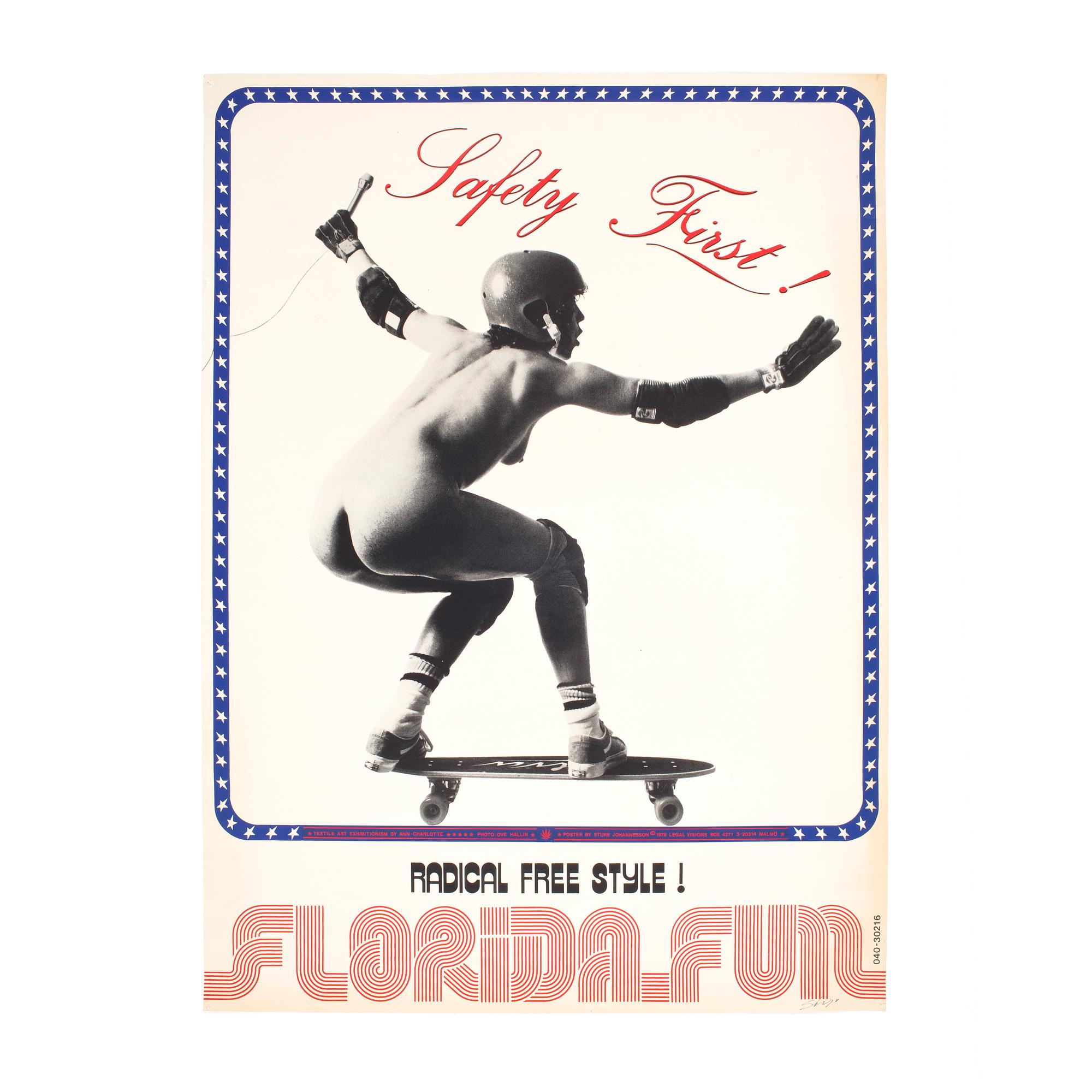 STURE JOHANNESSON, affisch, offset, "Radical free style! 1978, signerad. Tryckt för Legal Visions.