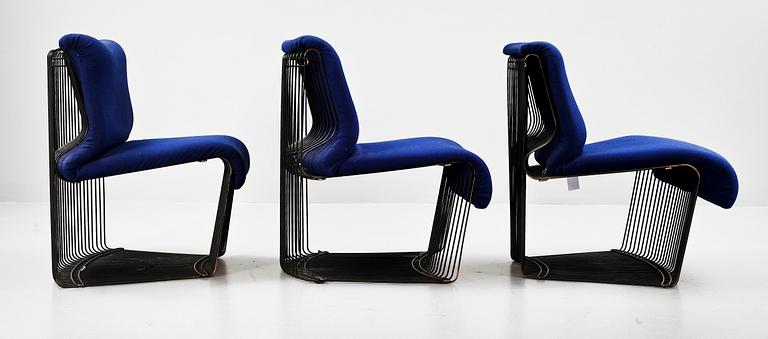 FÅTÖLJER, 3 st, "Pantonova", Verner Panton för Fritz Hansen.