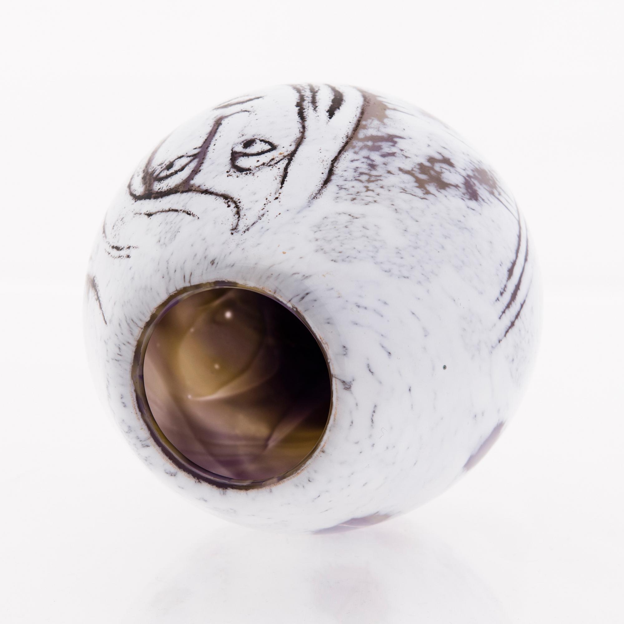 ELLA VARVIO, A glass vase/ sculpture, signed Ella Varvio 2018.