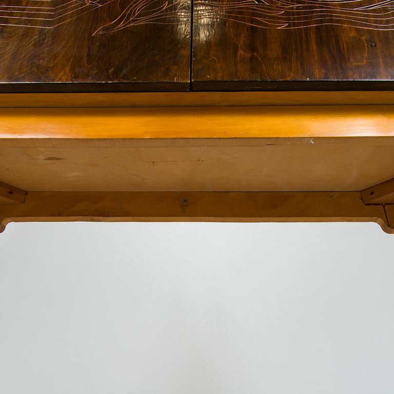 Serving cabinet, "cocktail cabinet" probably manufactured by Oy Boman AB in the 1940s.