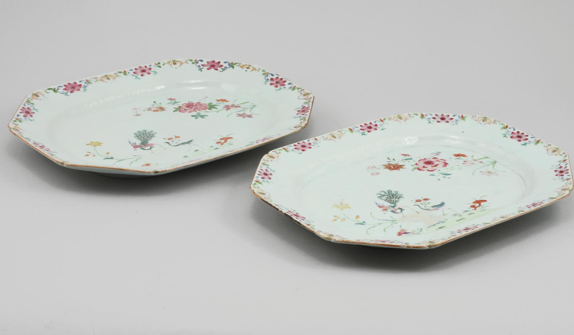 STEKFAT, ett par, porslin, Kina, 1700-tal.