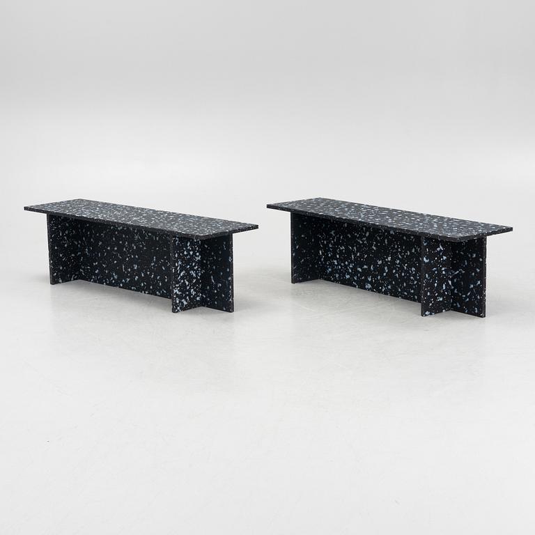 Stamuli, a pair of benches, Greenhouse Bar for Stockholm Furniture Fair 2024.