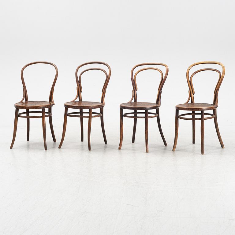 Cafestolar, fyra stycken, Josef Hoffmann samt Jacob & Josef Kohn, omkring år 1900.