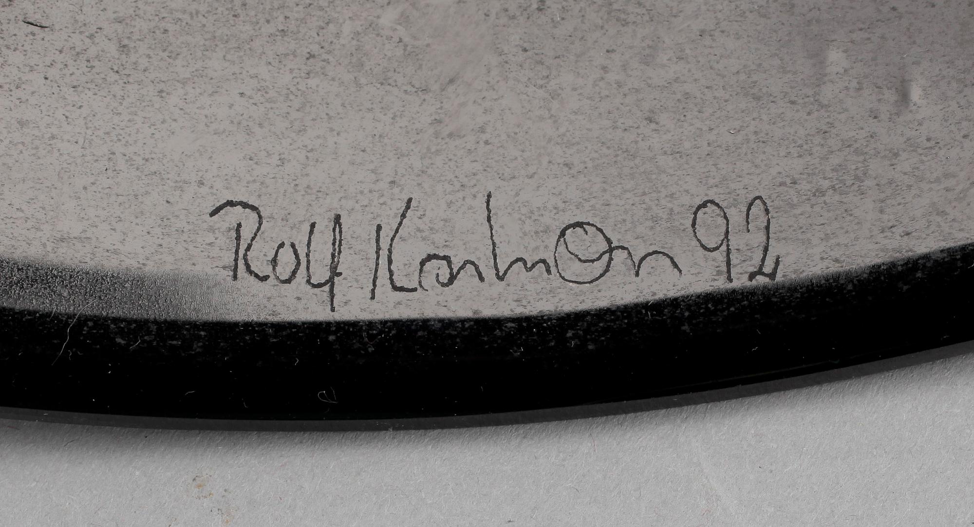 FAT, 2 st, glas, signerade Rolf Karlsson?, daterad -92.