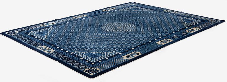 A semi-antique Baotou carpet, West China, c. 335 x 246 cm.