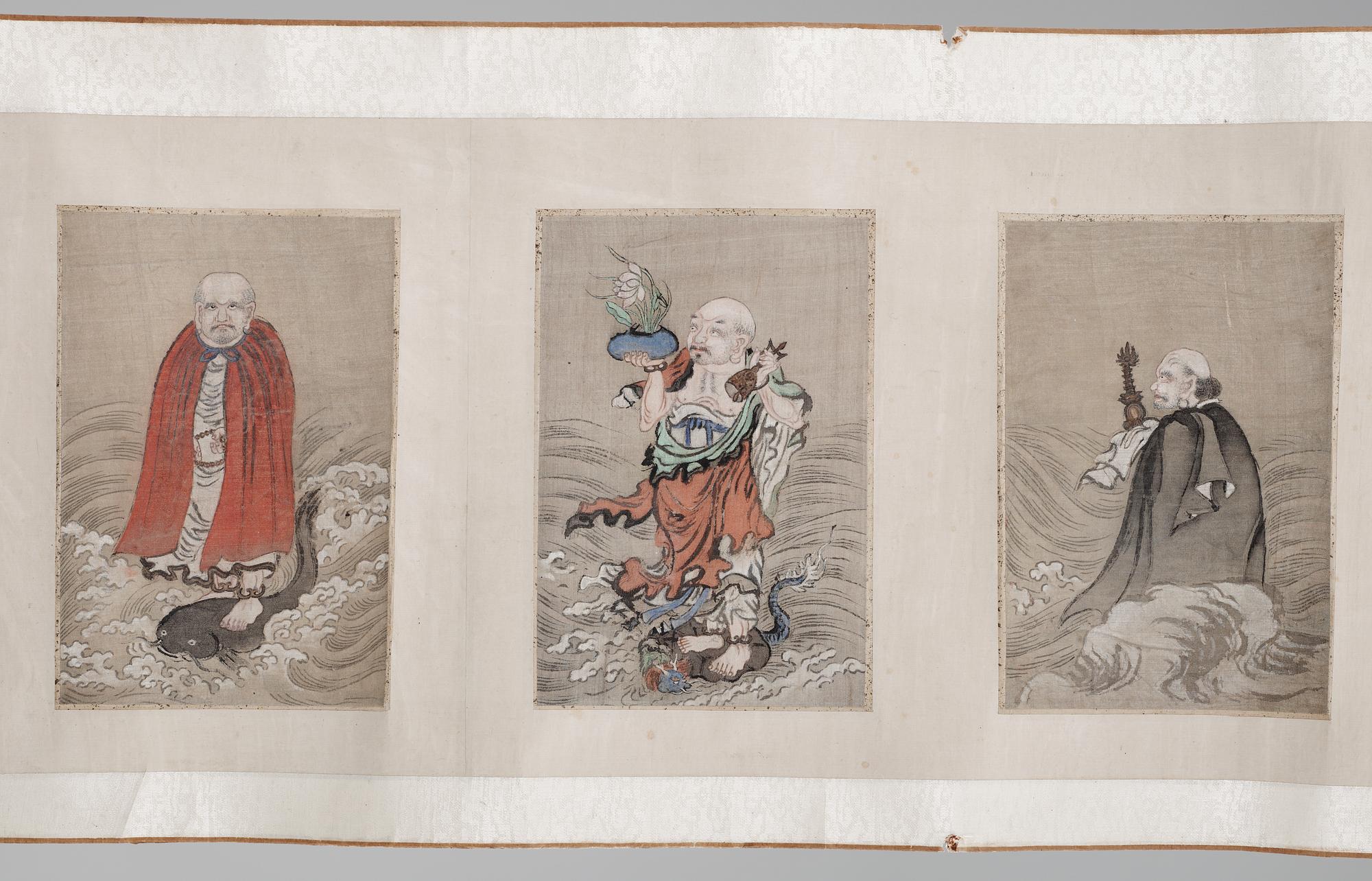 OKÄND KONSTNÄR, sidenmålningar, 18 st, Kina. Qing dynastin.
