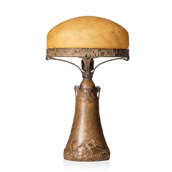 245. A. Granberg & Hugo Elmqvist, a patinated bronze table lamp, Stockholm, early 20th century.