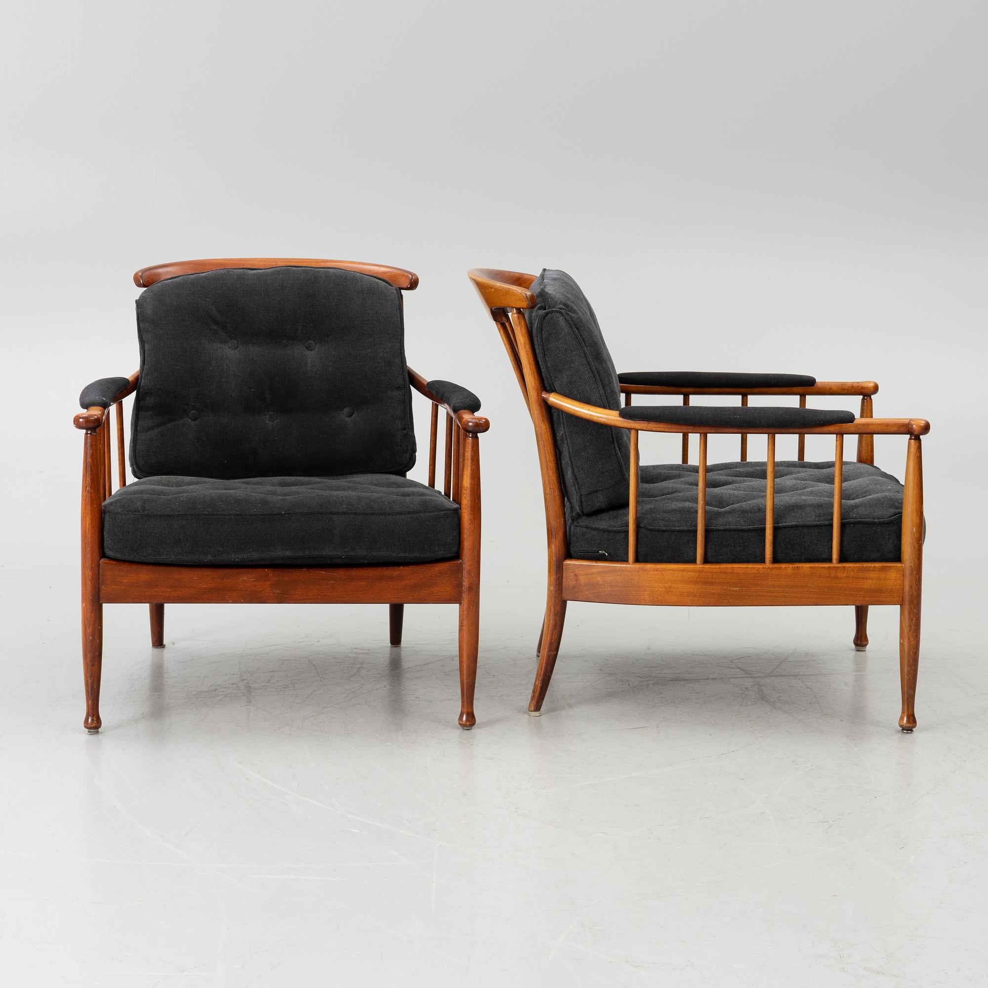 Kerstin Hörlin-Holmquist, A pair of armchairs, 'Skrindan', OPE Möbler, 1960s/70s.