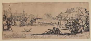 JACQUES CALLOT, the complete set of 18 etchings, 1633, second and third state mixed in the set.