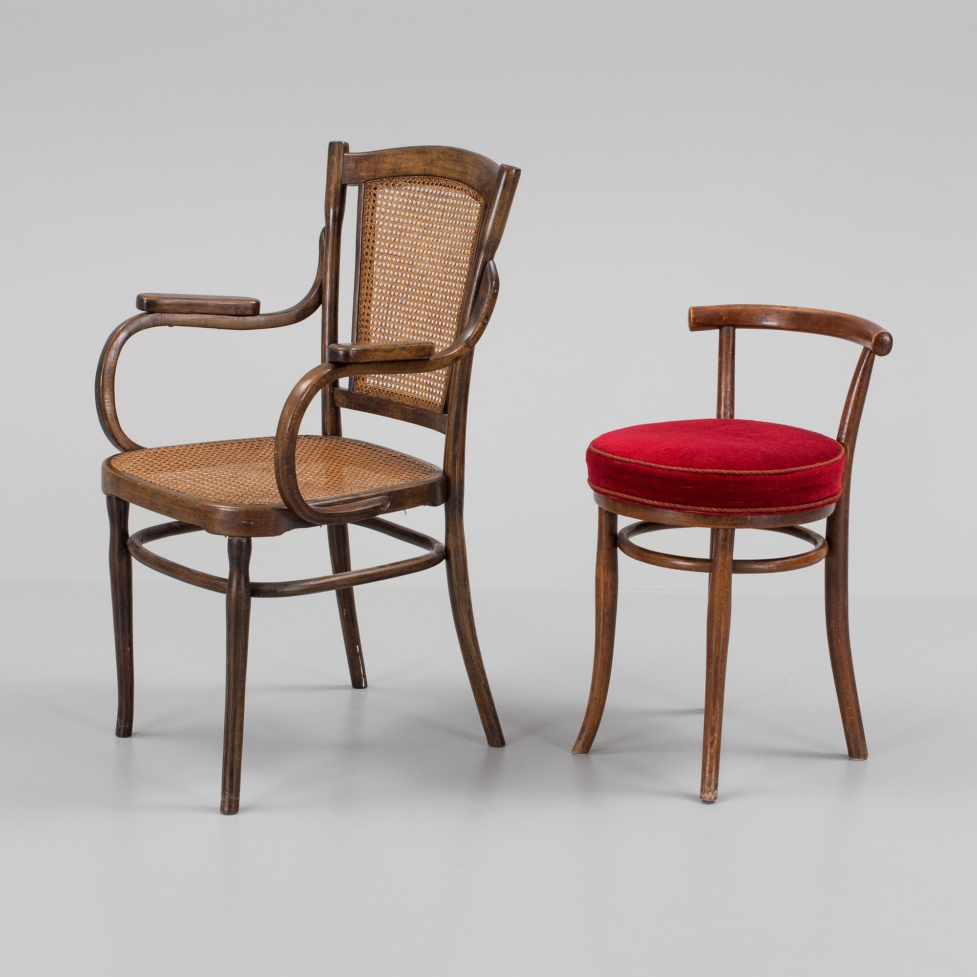 2 bentwood chairs, Jacob and Josef Kohn and Thonet, Wien, ca 1900.