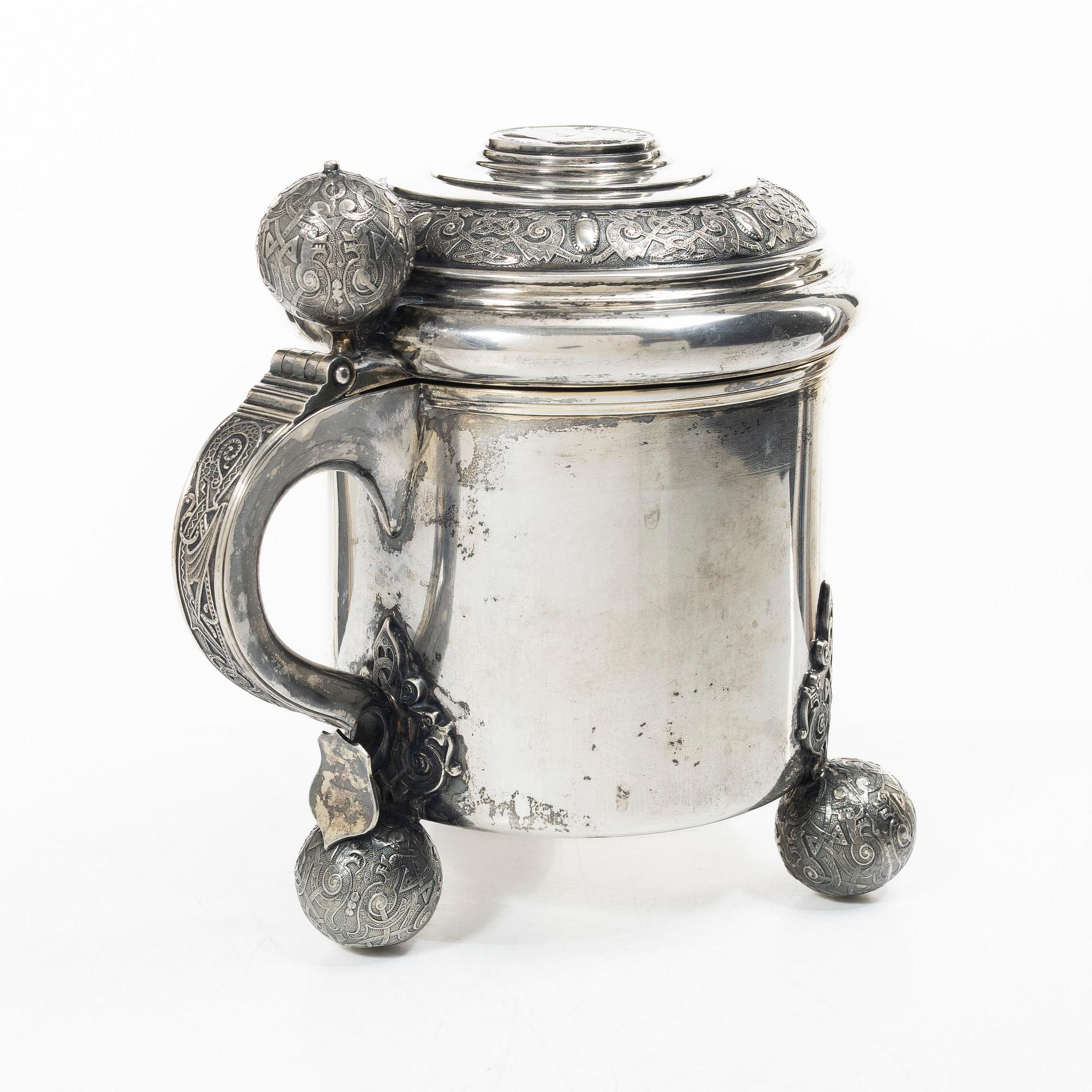 Karl Anderson, A Swedish silver tankard, mark of K Anderson, Stockholm 1916.