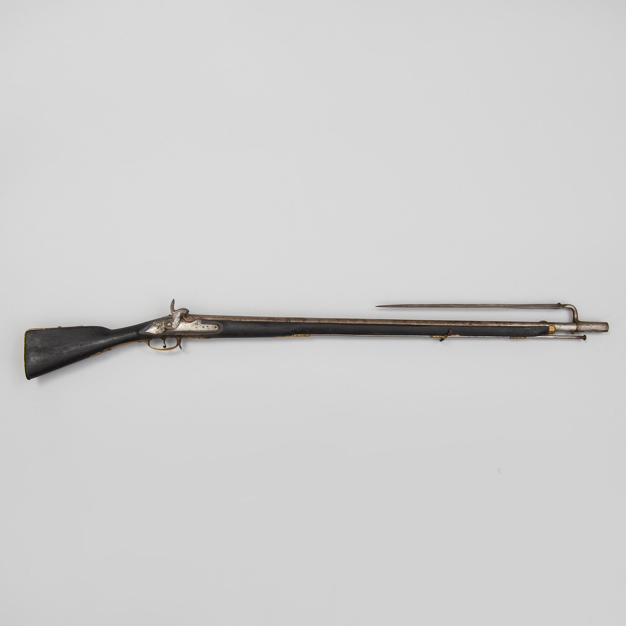 SLAGLÅSGEVÄR, norskt, 1700-tal reparationsmodell.