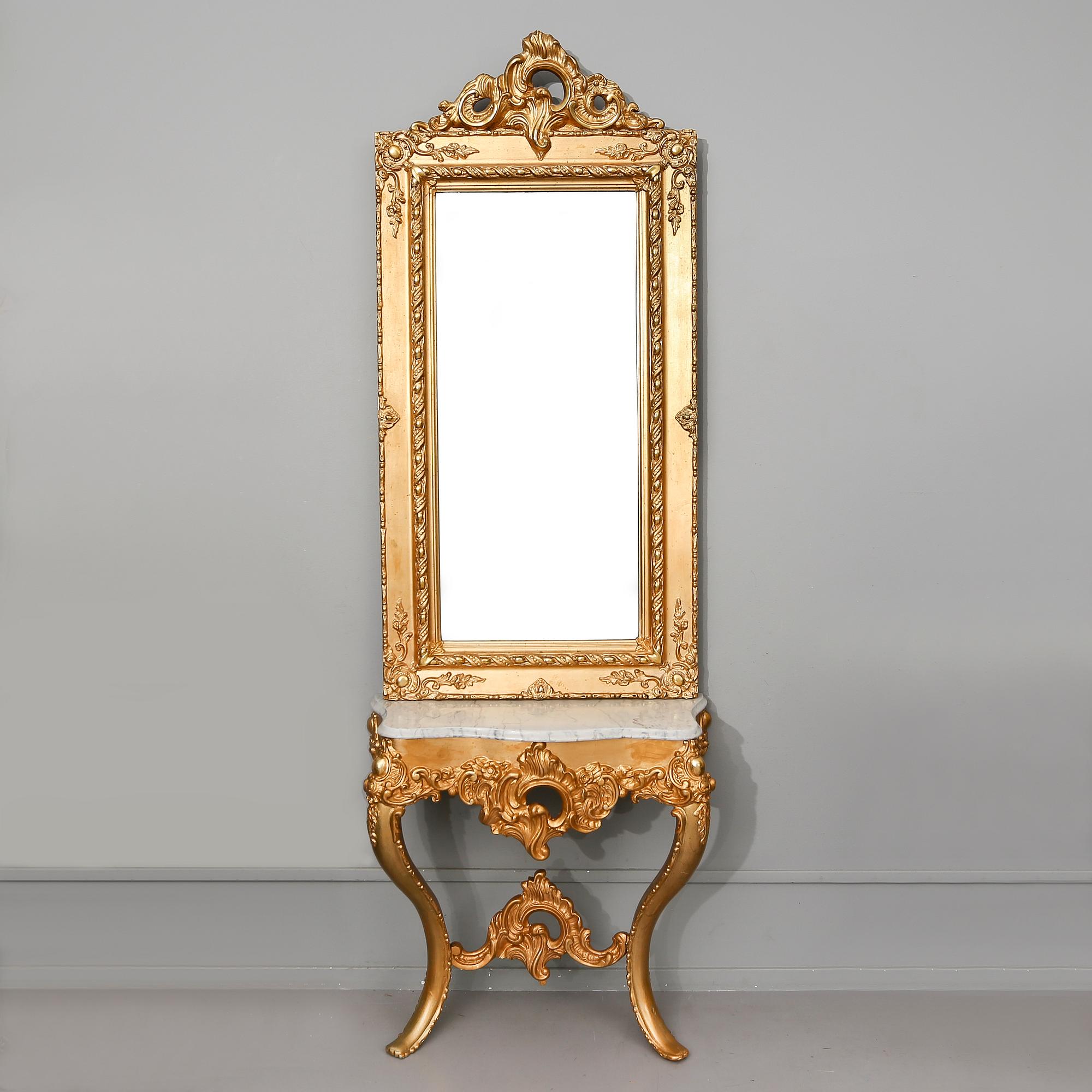 SPEGEL MED KONSOLBORD, 1800-talets andra hälft.