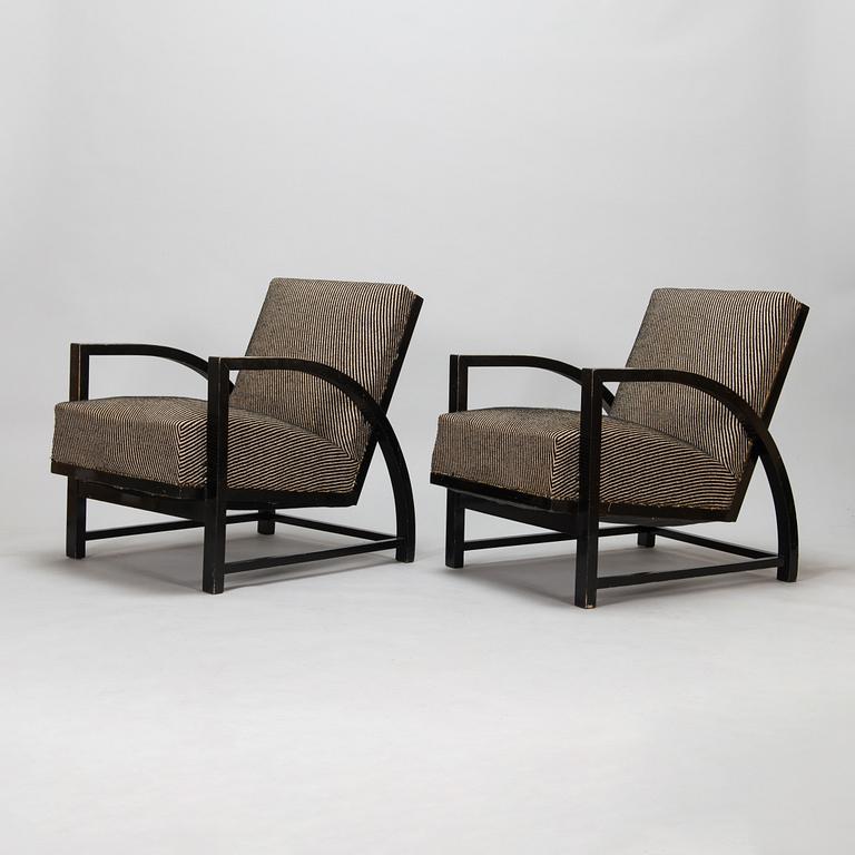 Maija Heikinheimo, a pair of 1930's 'Helvi' armchairs for Asko Finland.