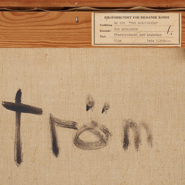 Tor Bjurström, "Fönsterutsikt med krukväxt".