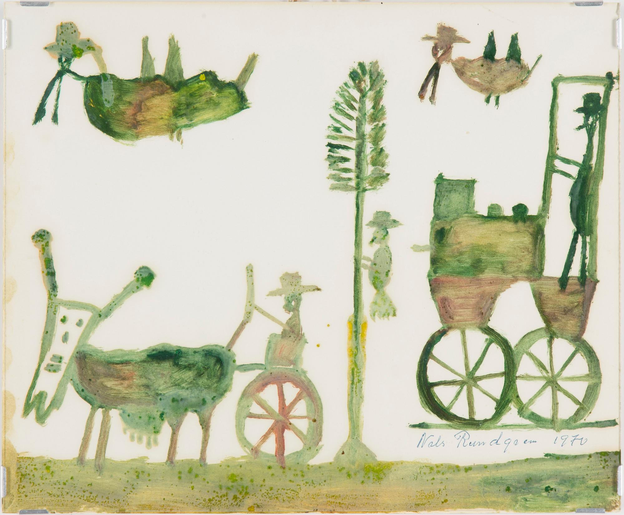 Nils Rundgren, a gouache, signed and dated 1970.