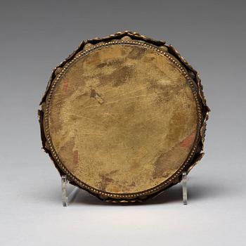 STÄLL/RITURELLT OBJEKT, förgylld och patinerad kopparlegering. Sannolikt Mongolisk, 1700-tal.