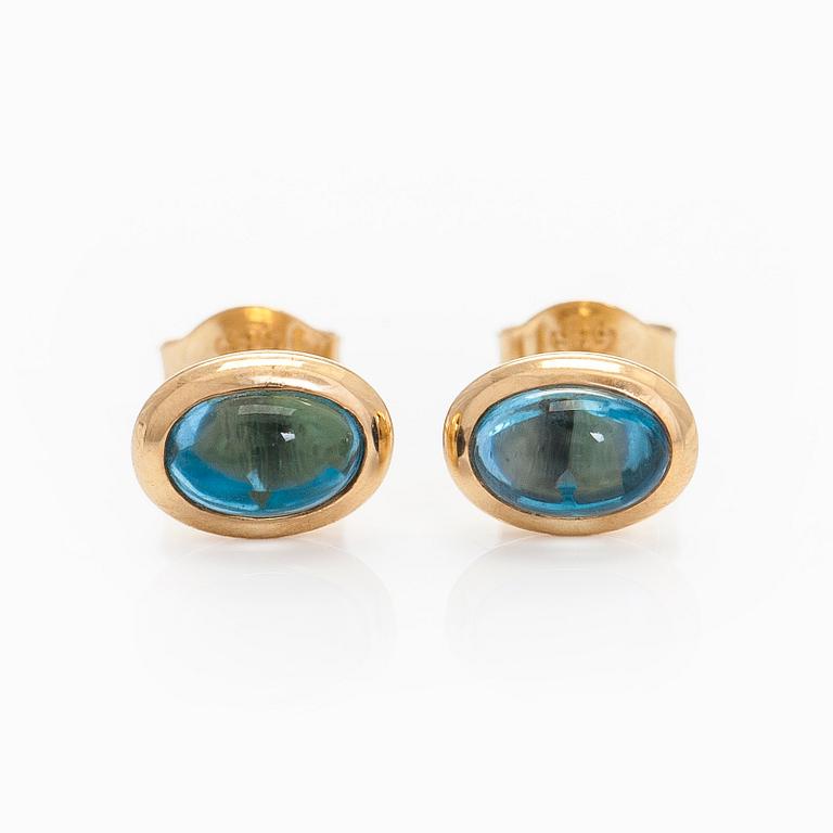 Efva Attling, a pair of 18K gold "Love Bead" earrings with topazes.
