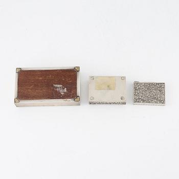 Three silver boxes with swedish import marks, 20th century.