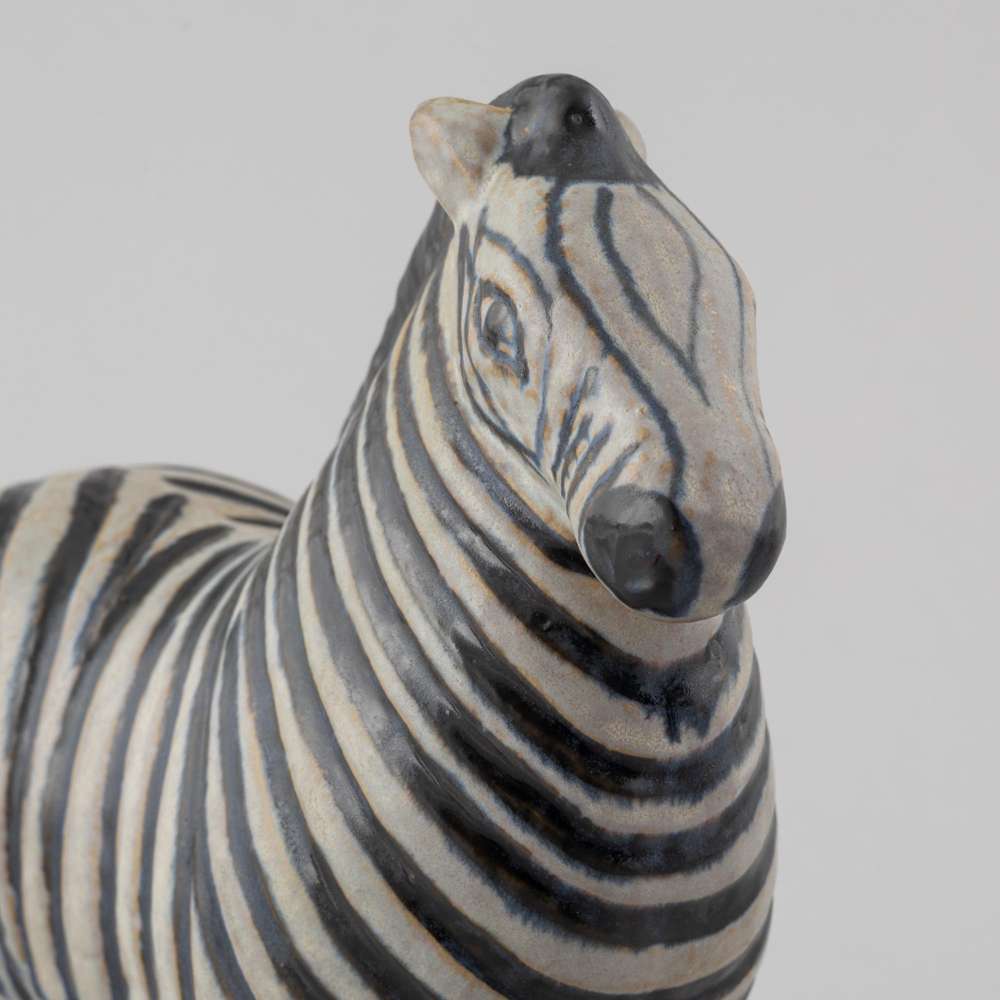 Lisa Larson, figurin, stengods, "Zebra", ur serien "Stora Zoo", Gustavsberg.