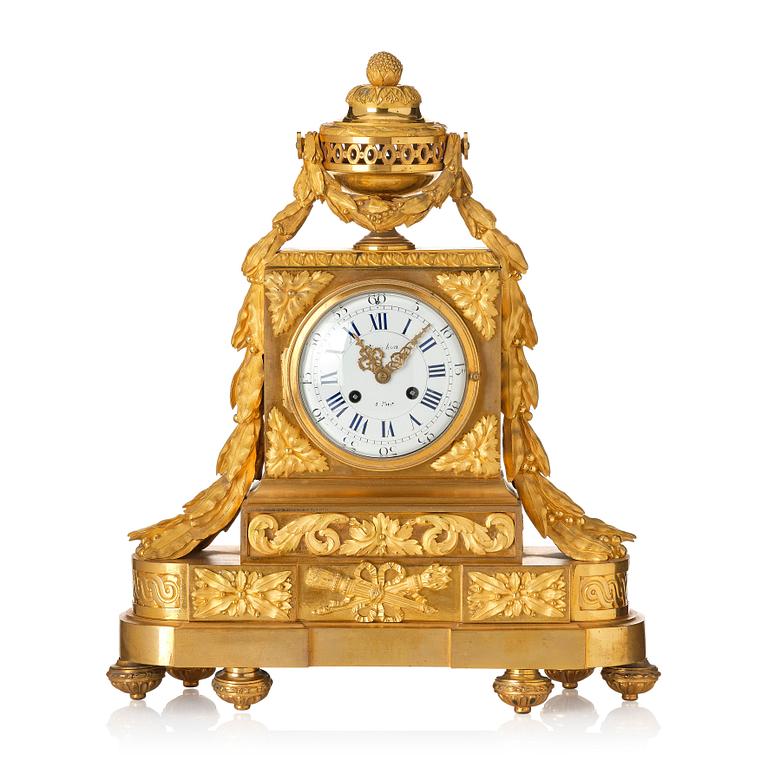 A French Louis XVI-style mantel clock, Paris, first part of the 19th century.