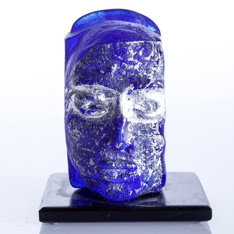 a glass object, signed, unique, dated 2002.