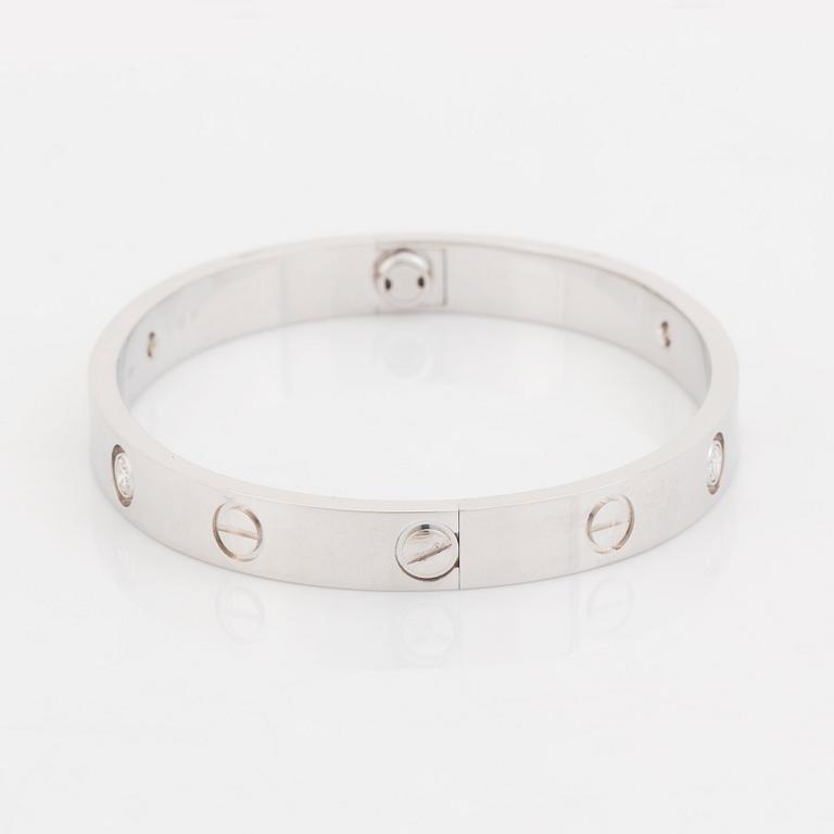 A Cartier bracelet "Love" in 18K white gold set with round brilliant-cut diamonds.