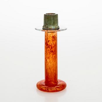 Oiva Toikka, a glass 'Primo' candlestick, signed Oiva Toikka Nuutajärvi Notsjö.