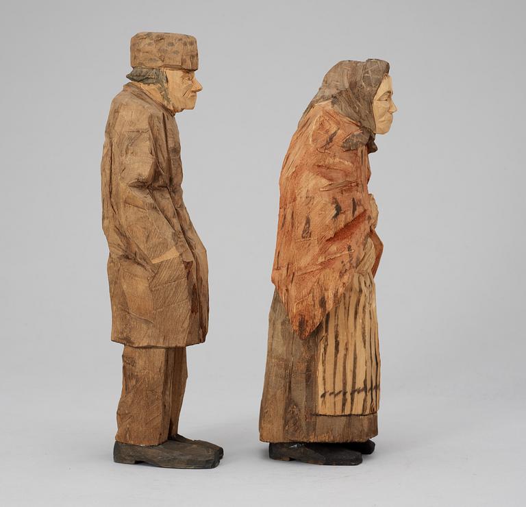 Axel Petersson Döderhultarn, Old man and woman (figures from the "Auction group").