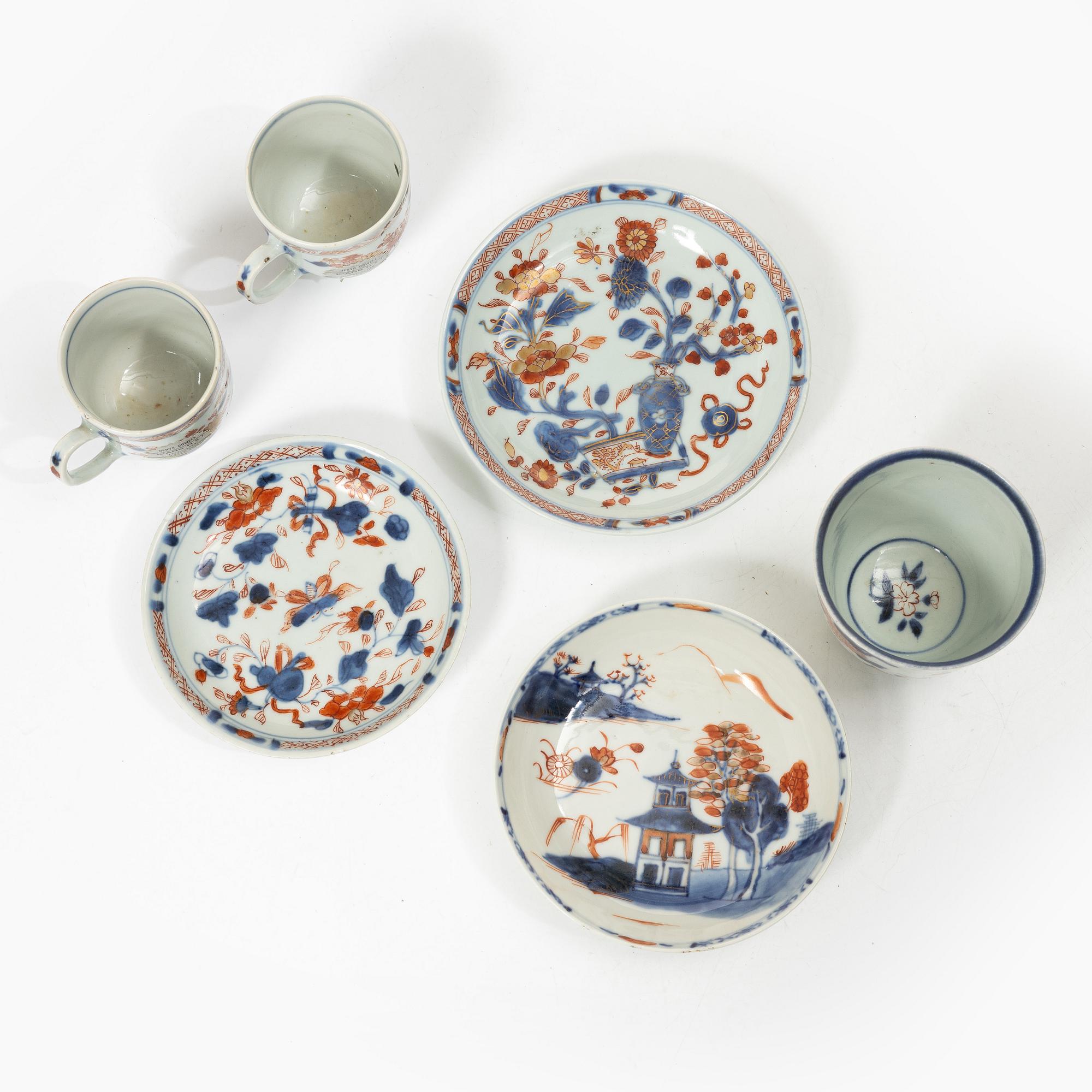 Six cups and four saucers, China, Qing dynasty, 18th century.