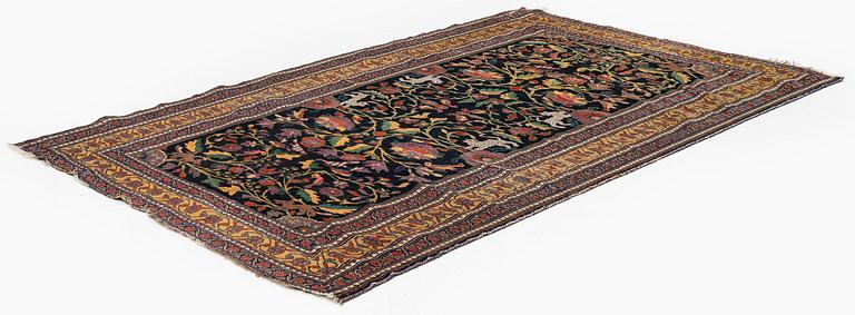 An antique pictoral, probably Luri, rug, south-west Persia, c. 193 x 134 cm.