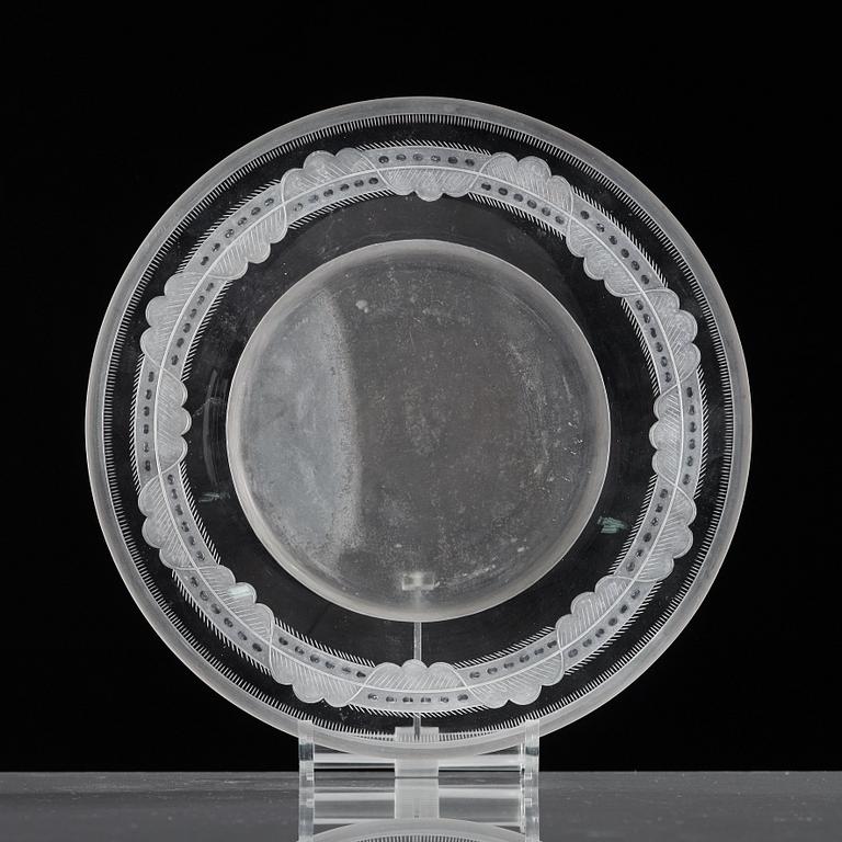 Simon Gate, An important Simon Gate engraved bowl, excuted by Orrefors, Sweden 1924, model 122.