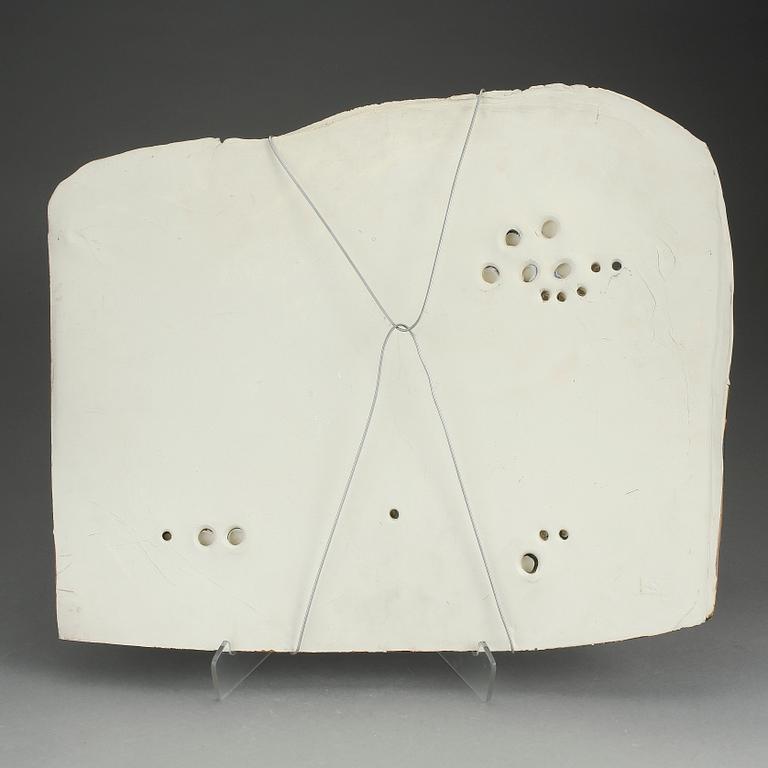 VÄGGPLATTA, Bengt Berglund, Gustavsberg, stengods. Sannolikt 1970-tal.