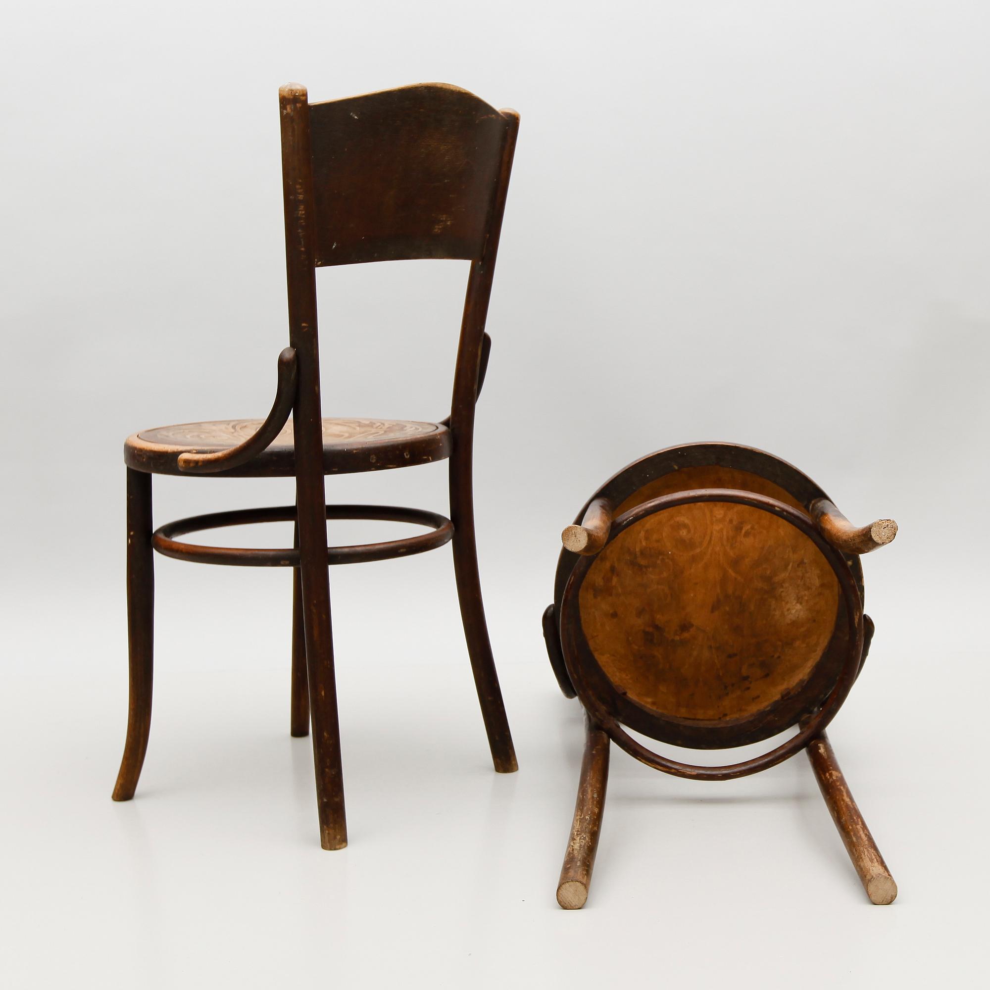 STOLAR, 1 par, Thonetmodell, Fischel, Wien, 1900-talets början.