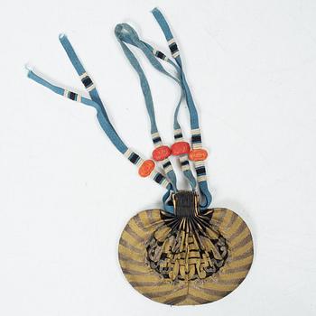 Two silk hebao purses, China, Qing dynasty, 19th century.