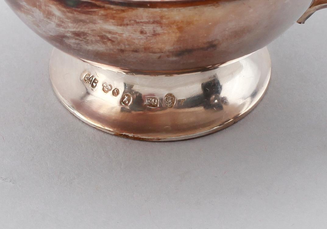 PUNCHMUGGAR, 12 st, silver, GAB, 1950-tal. Vikt ca 405 gram.