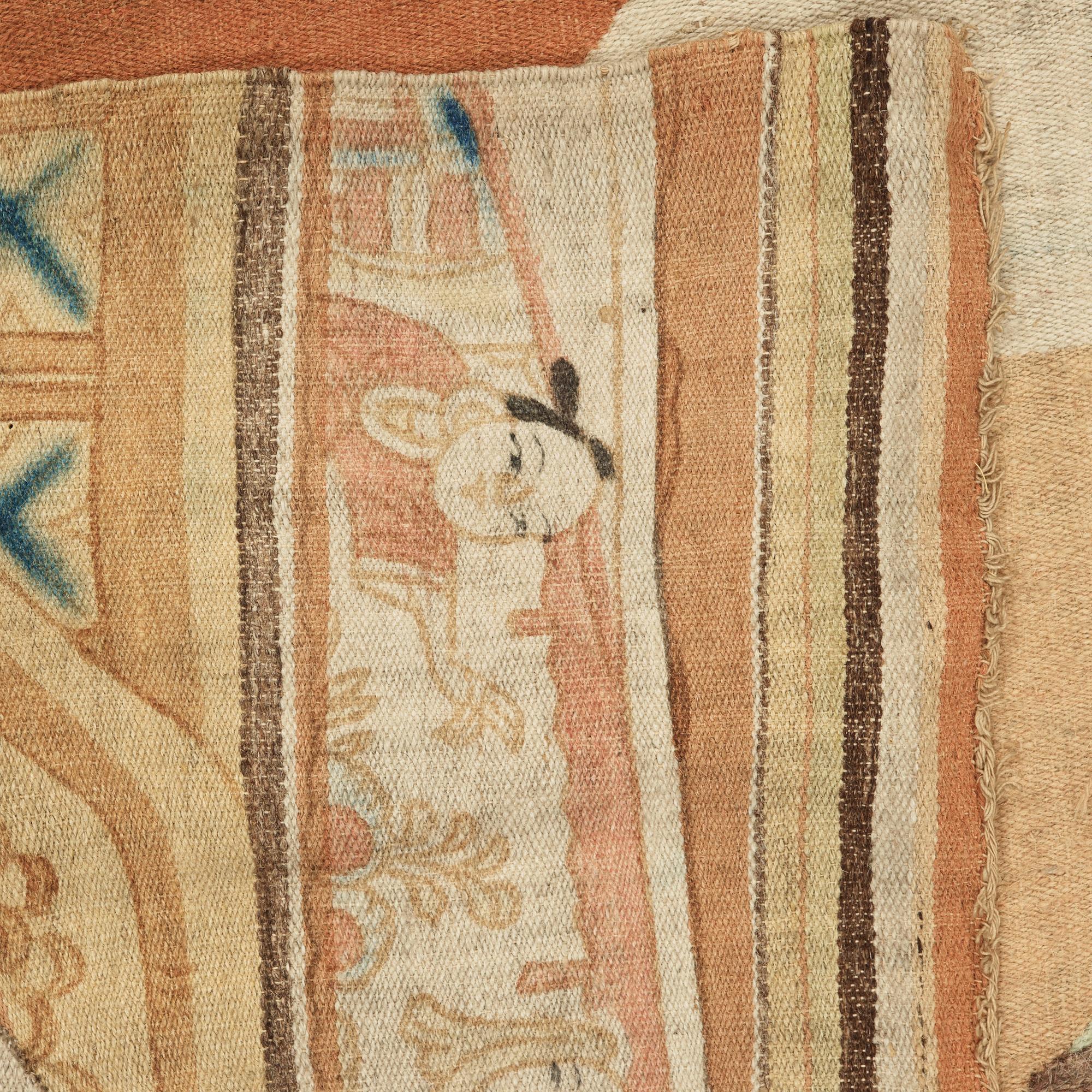 A PAINTED TEXTILE, a semi-antique Chinese, 202 x 150,5 cm.