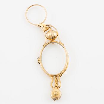 Lorngette, 18K gold with glass.