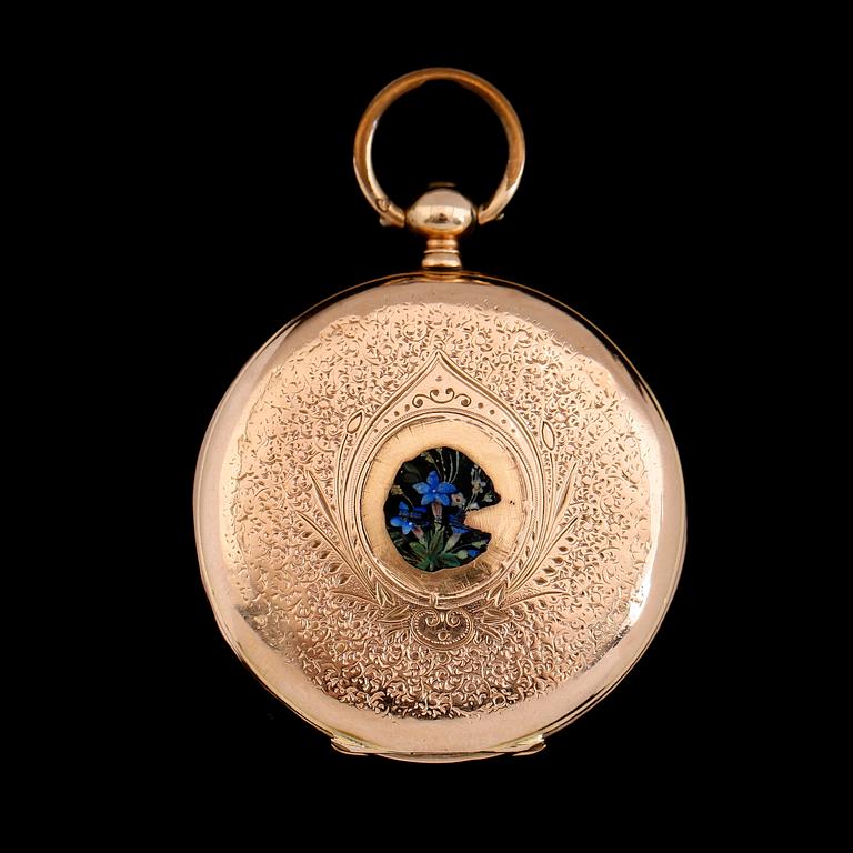 FICKUR, 14K guld, omkring år 1900.